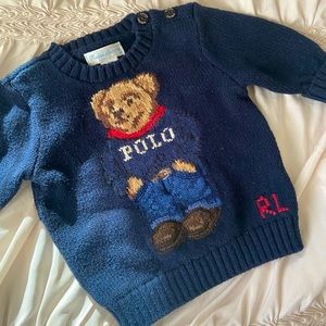 Vintage Ralph Lauren Polo Bear Baby Sweater